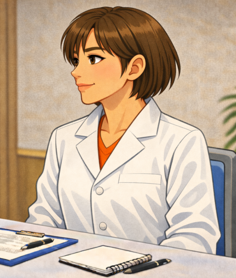 インタビュー中の写真