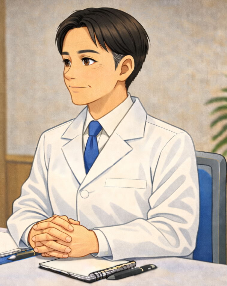 インタビュー中の写真