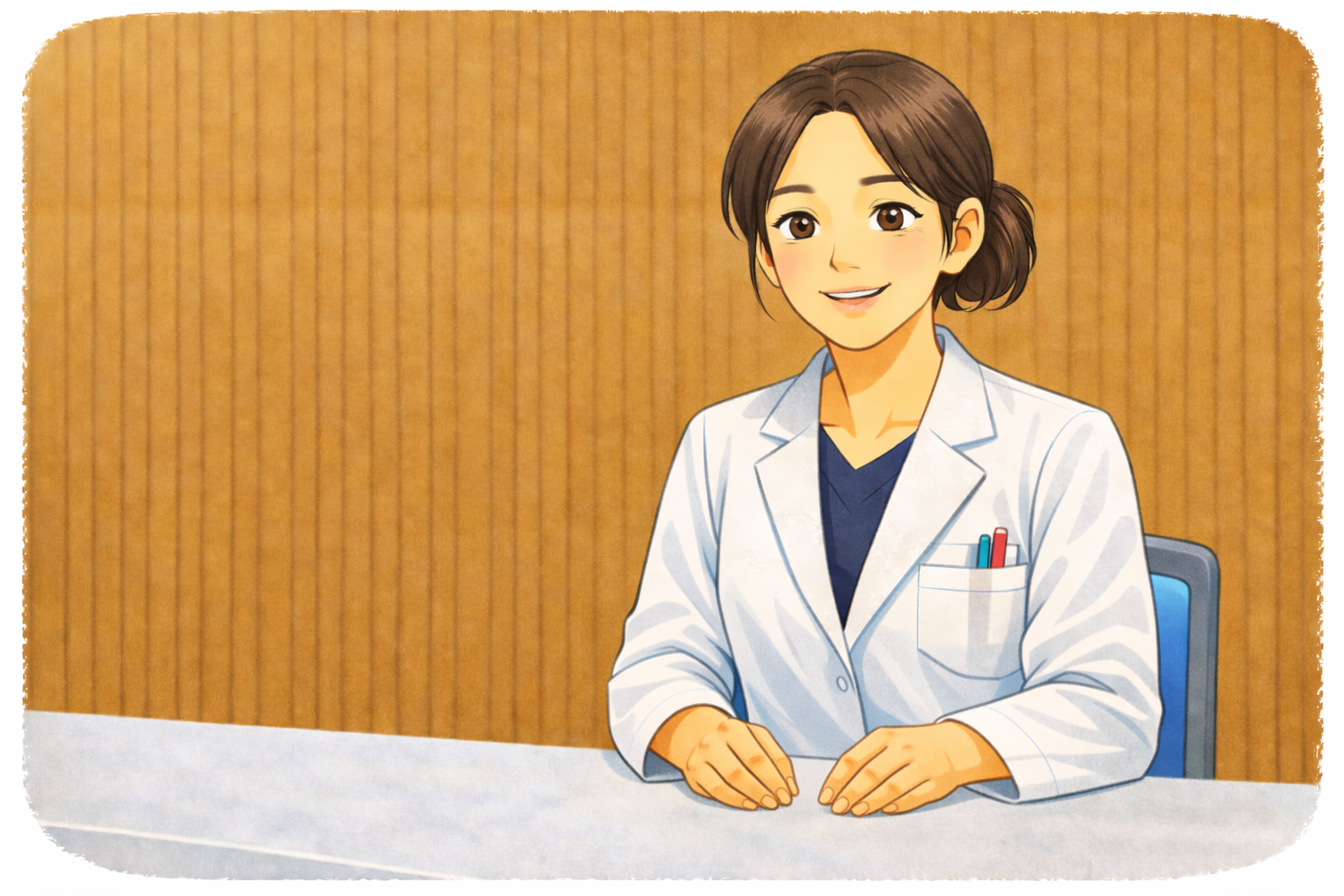 インタビュー中の写真